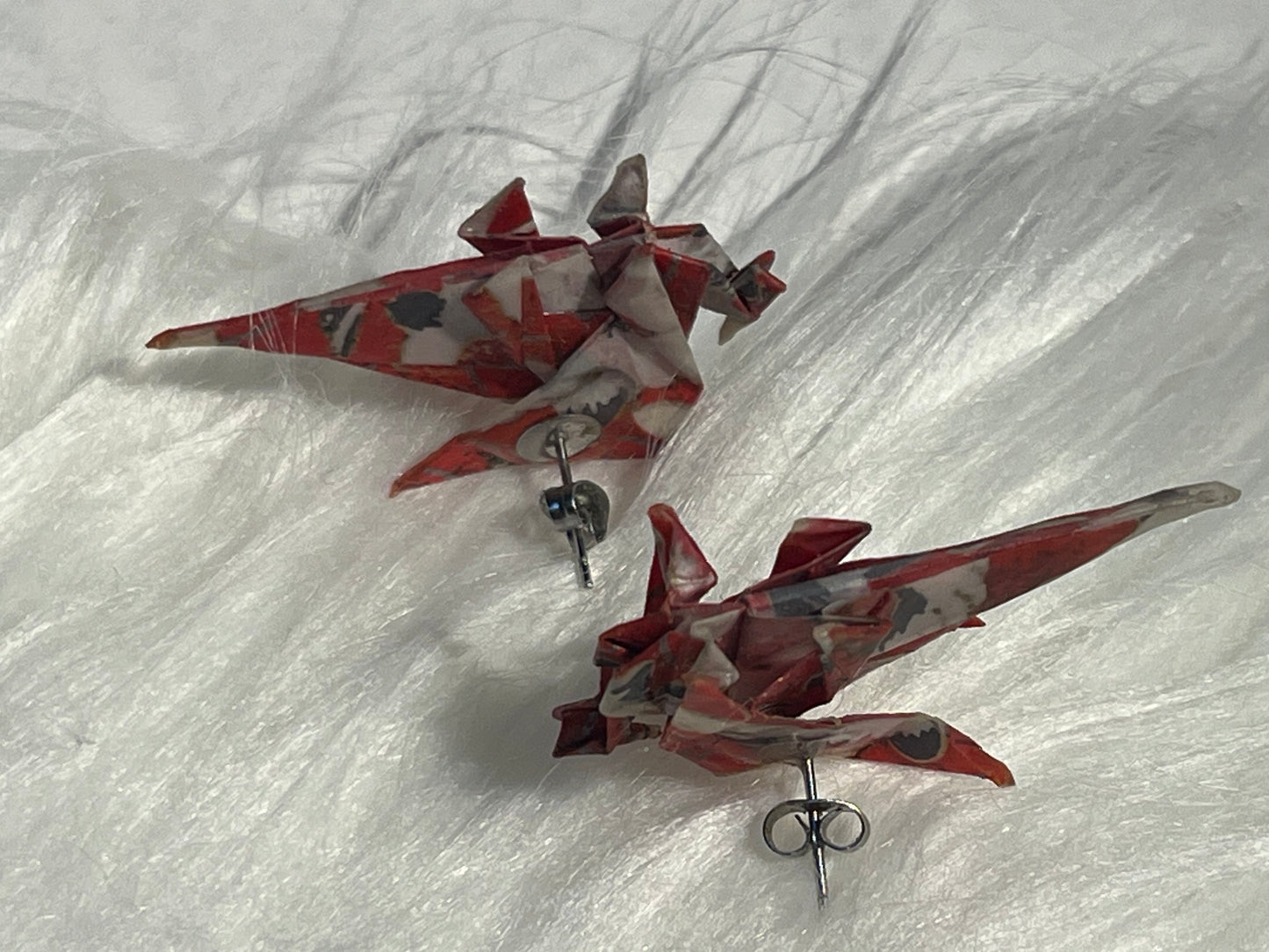 Origami dragon earrings