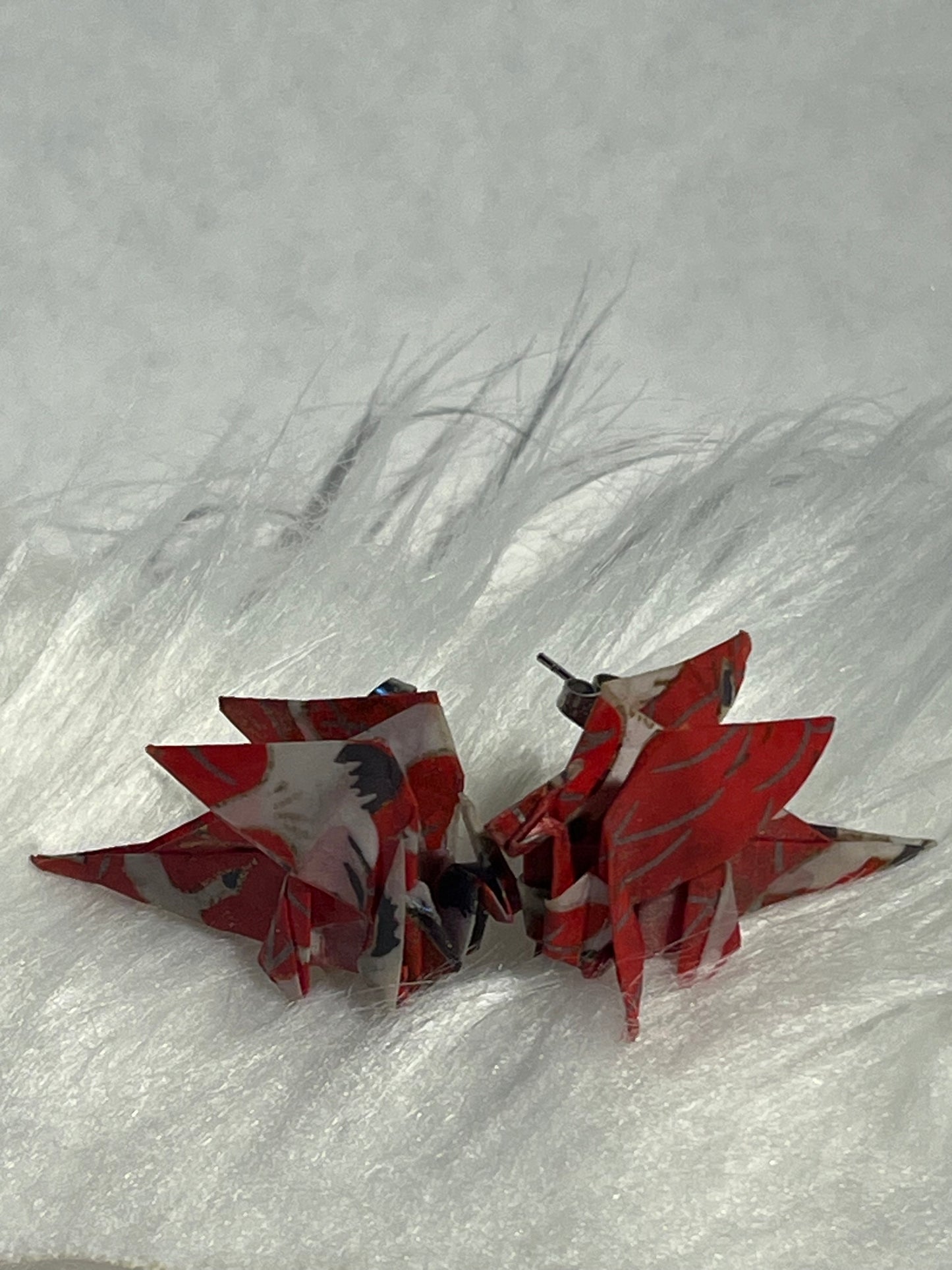 Origami dragon earrings